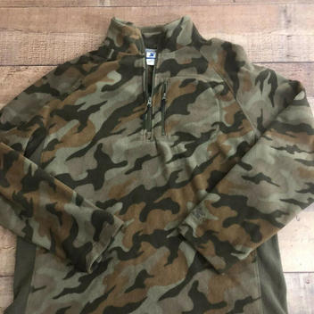 fleece camo pullover