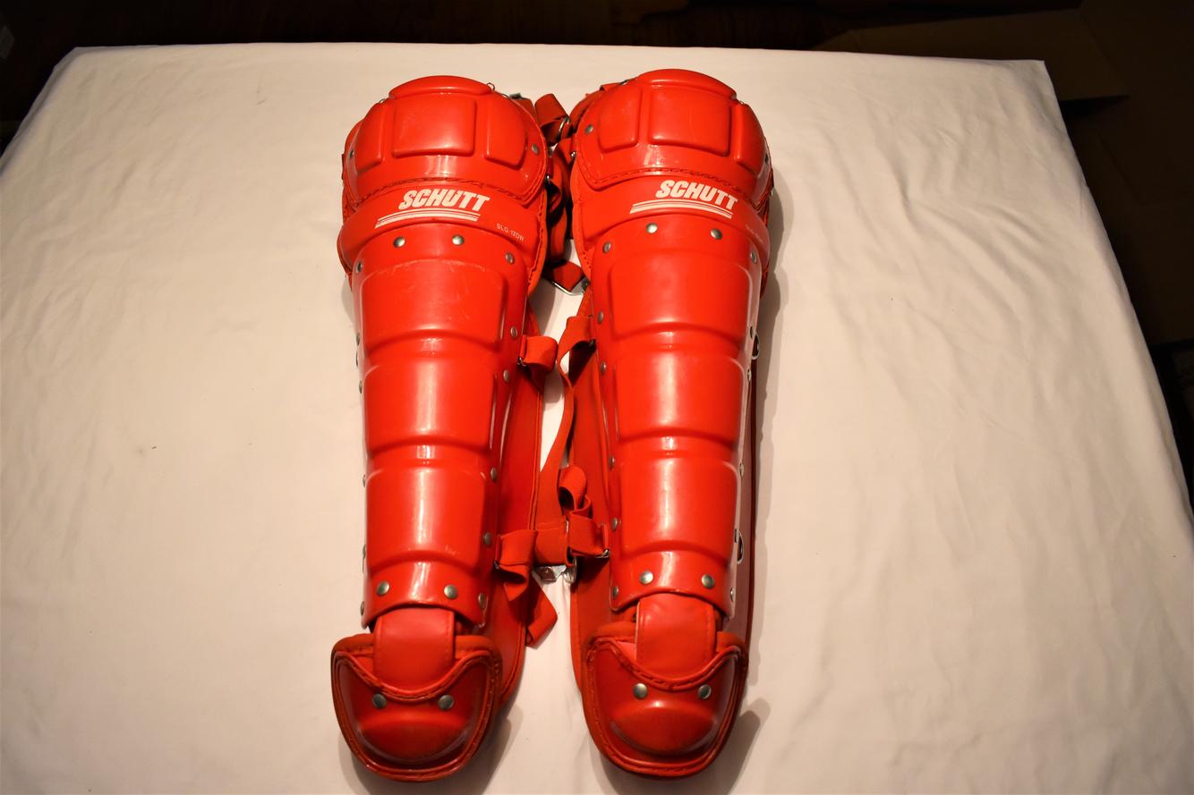 Schutt Baseball Catcher's Leg Guard SLG12DW, Red SidelineSwap