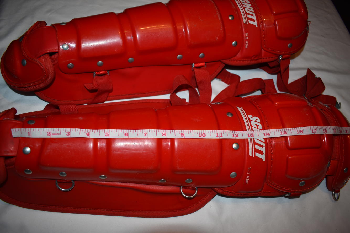 Schutt Baseball Catcher's Leg Guard SLG12DW, Red SidelineSwap