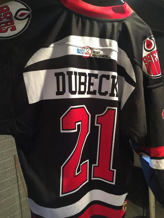 BRANTFORD 99ERS GAME WORN Large JERSEY GOJHL 21 Hockey Apparel