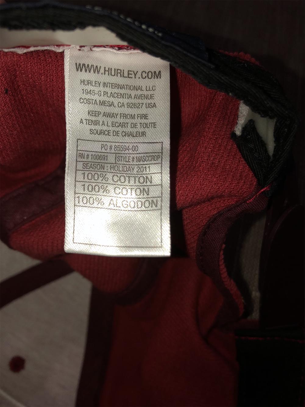 burgundy hurley hat