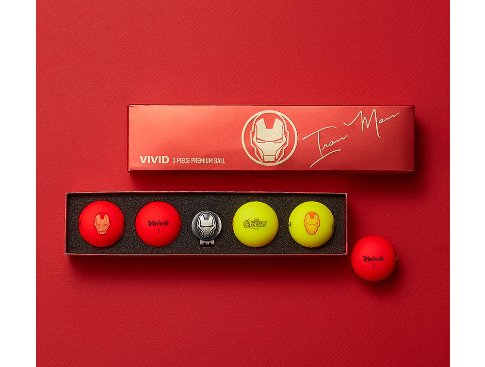 Volvik Vivid Limited Edition Marvel X Iron Man Golf 4 Balls & Marker Set NEW! SidelineSwap