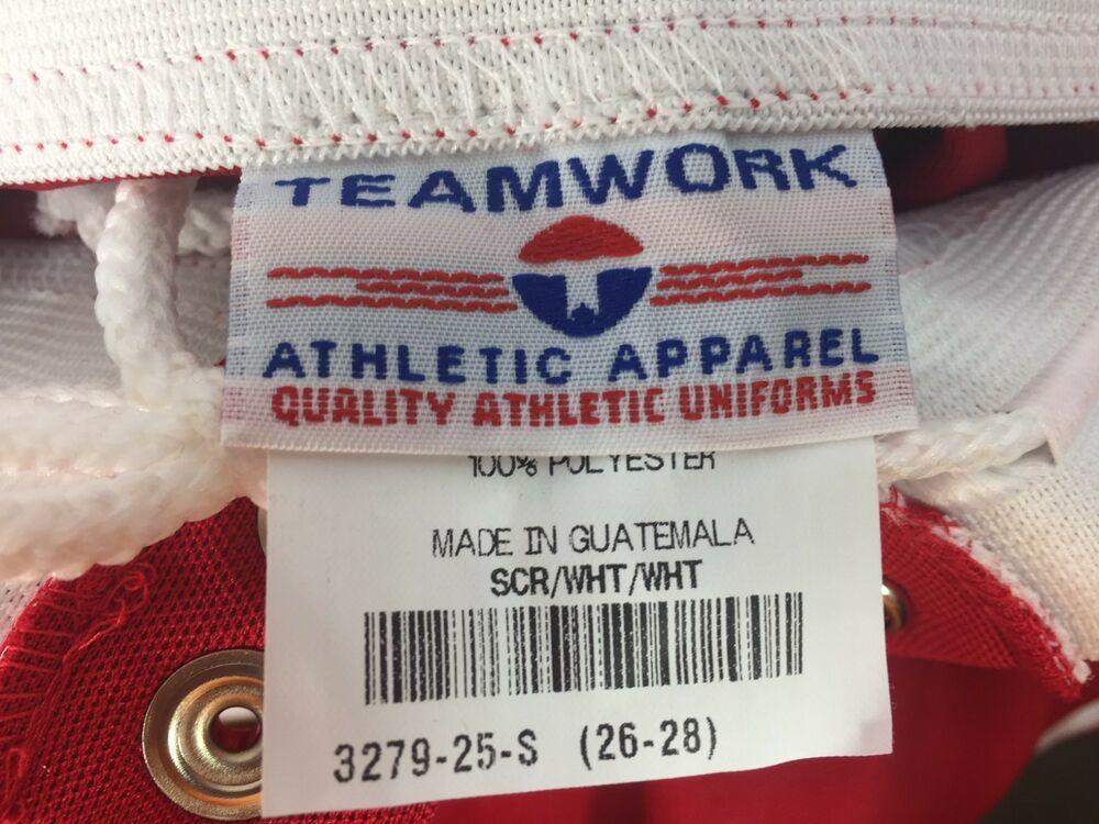Teamwork Youth Small Baseball Pants Red and White SidelineSwap