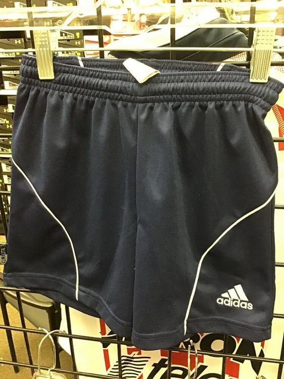 navy blue adidas soccer shorts