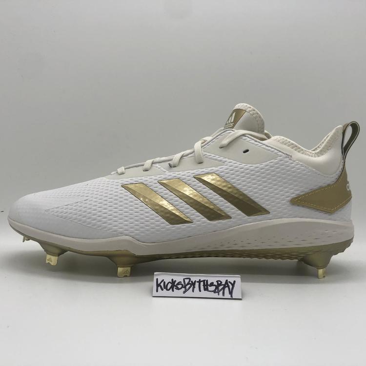 white and gold cleats baseball