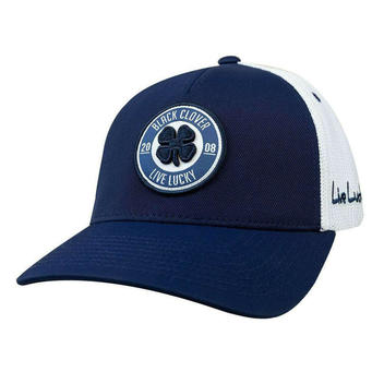 New Black Clover Anniversary PATCH Masters Adjustable White Trucker Snapback Hat