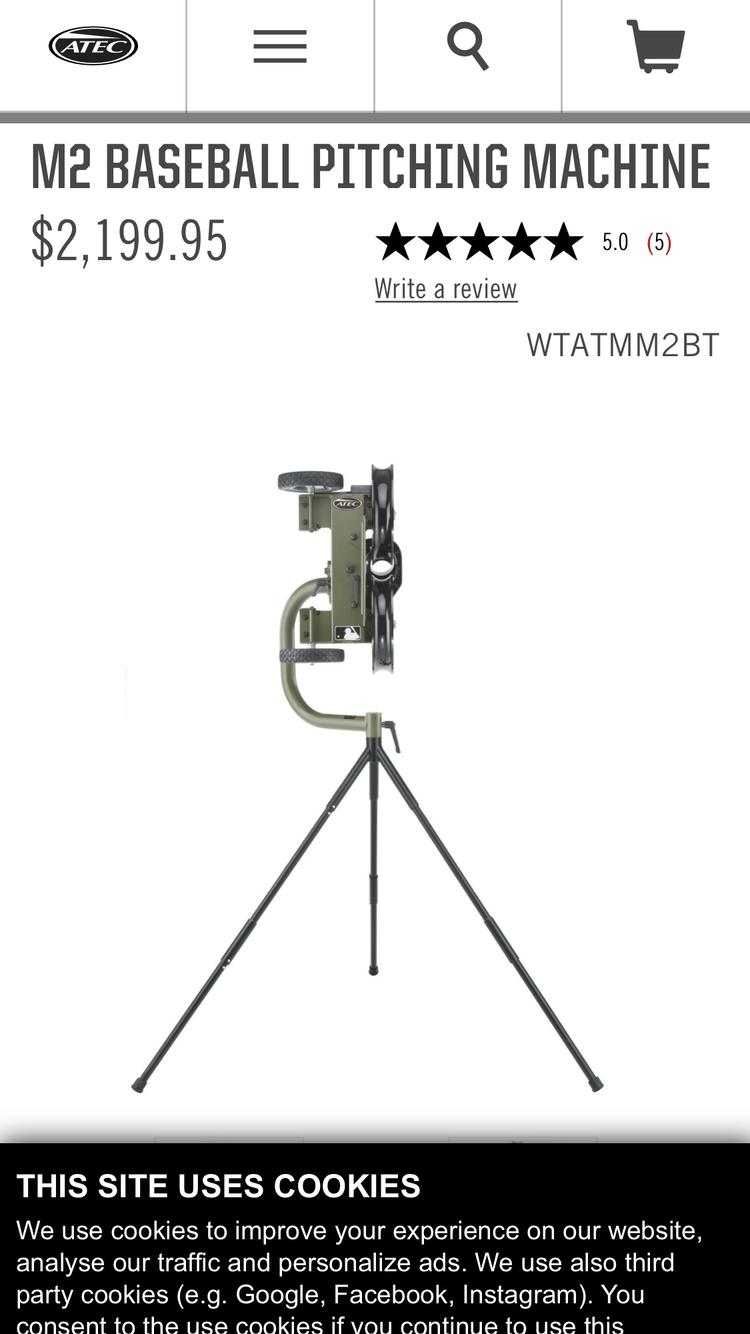 Used Atec M2 Baseball Pro Pitching Machine SidelineSwap