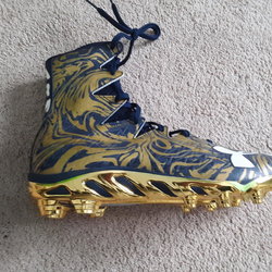 gold high top cleats