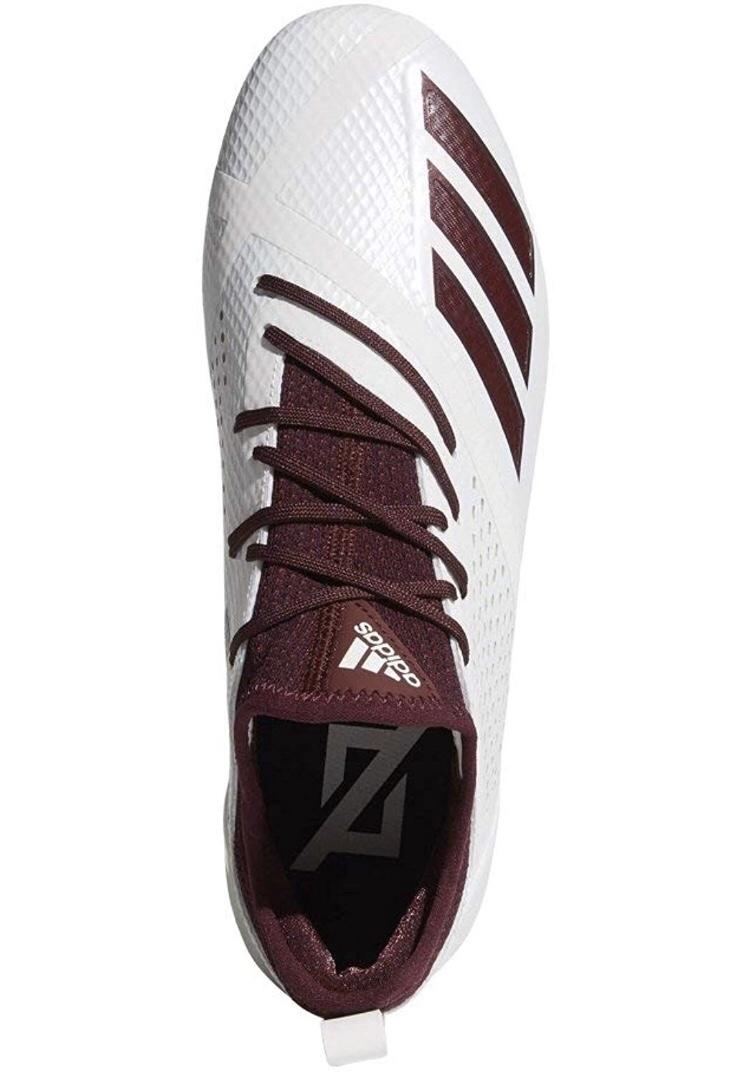 maroon and white adidas football cleats