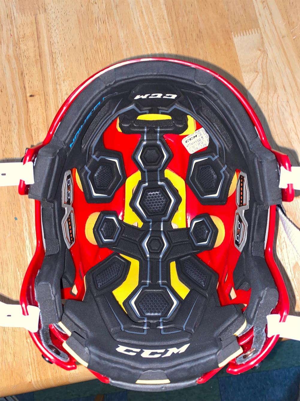 Red Used Medium CCM Tacks 310 Pro Stock Helmet SidelineSwap