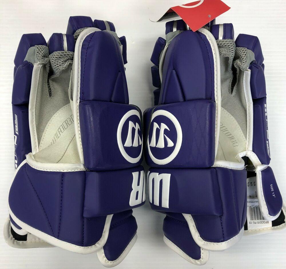 New Warrior Burn Fatboy box lacrosse goalie gloves 13" Purple Lax