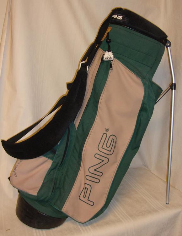 Ping Hoofer Carry Bag Green And Kihaki 4 Top Divider Removed Ping Hoofer Carry Bag Green And