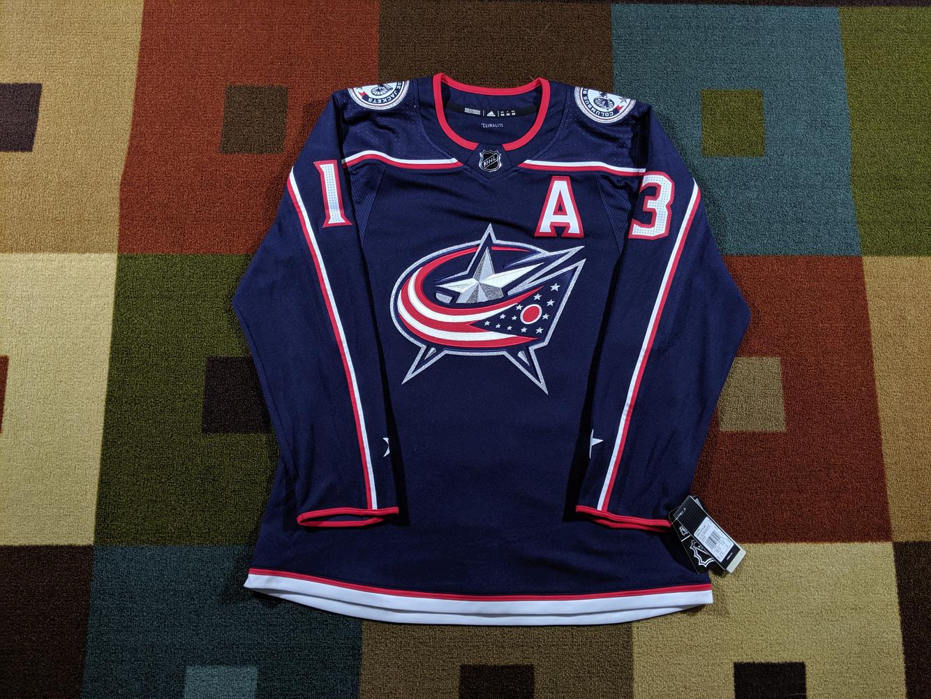 Adidas Columbus Blue Jackets Cam Atkinson Authentic Home ...