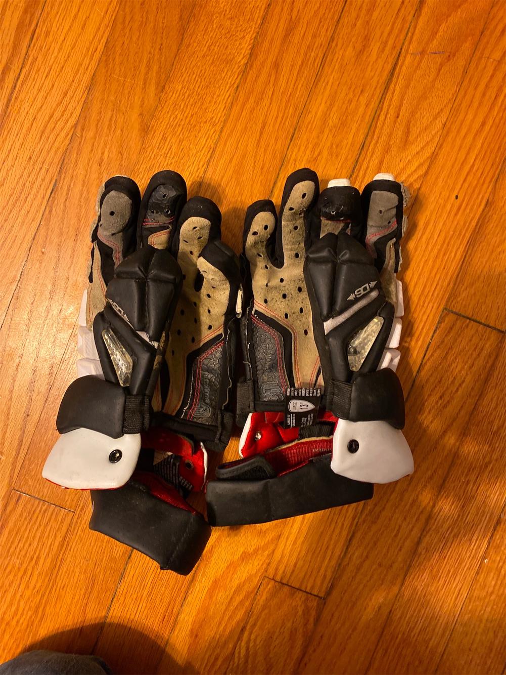 White Used Player Maverik Maybach Deuce 13" Lacrosse Gloves SidelineSwap