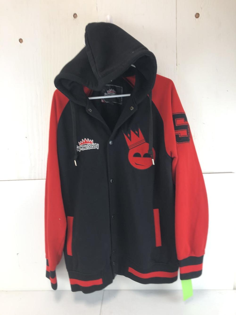 New SUPREME SOCIETY Black//Red Hoodie Jacket MEN Size XXXL***