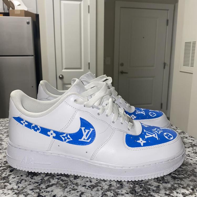 blue louis vuitton air force ones