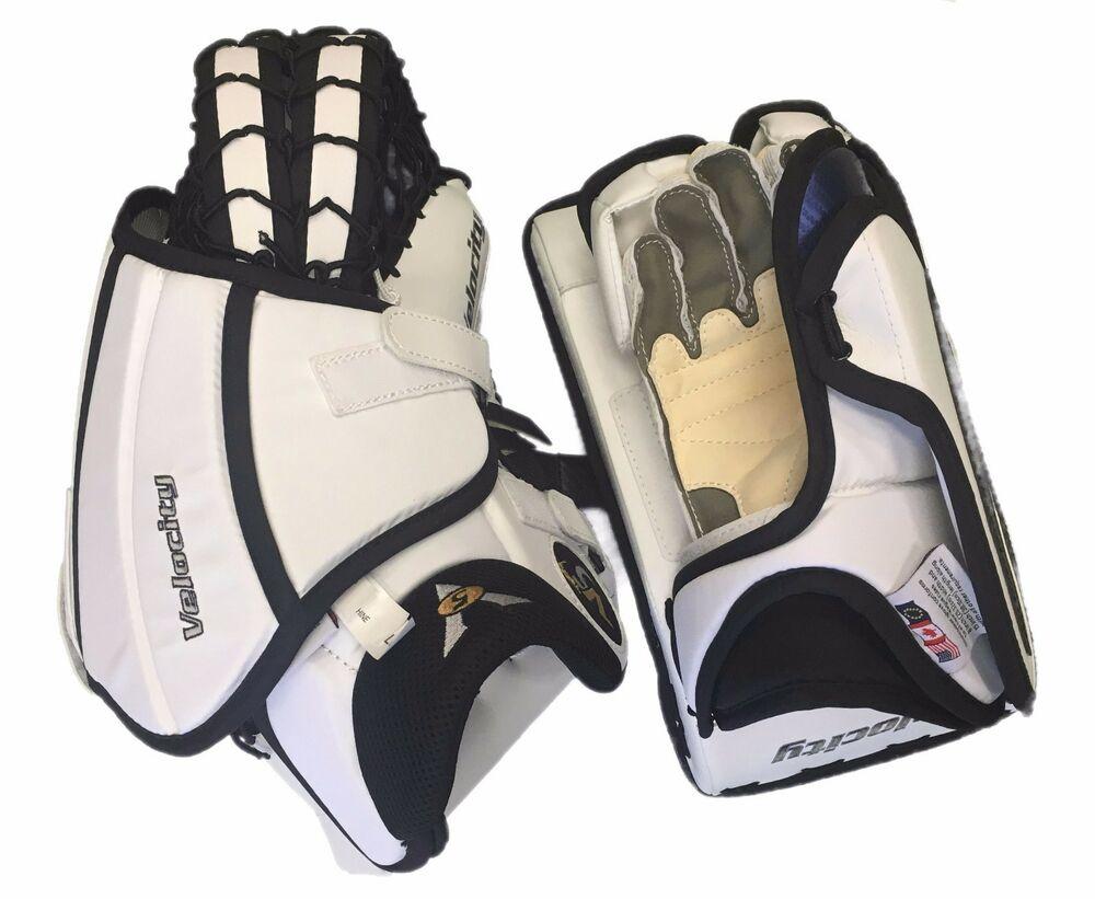 New Vaughn 7260 goalie blocker/catcher int intermediate ice hockey glove blue SidelineSwap