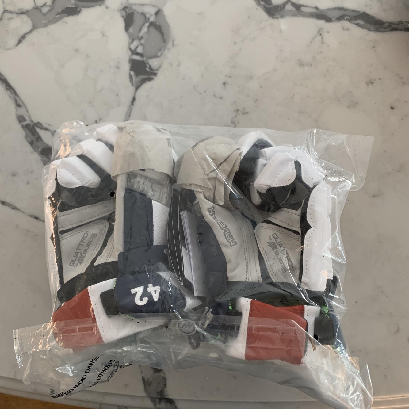 White New Player Maverik M4 11" Lacrosse Gloves SidelineSwap