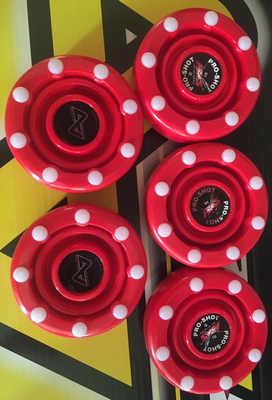 6 New Red Alkali Quantum IDS Inline Roller hockey pucks SidelineSwap