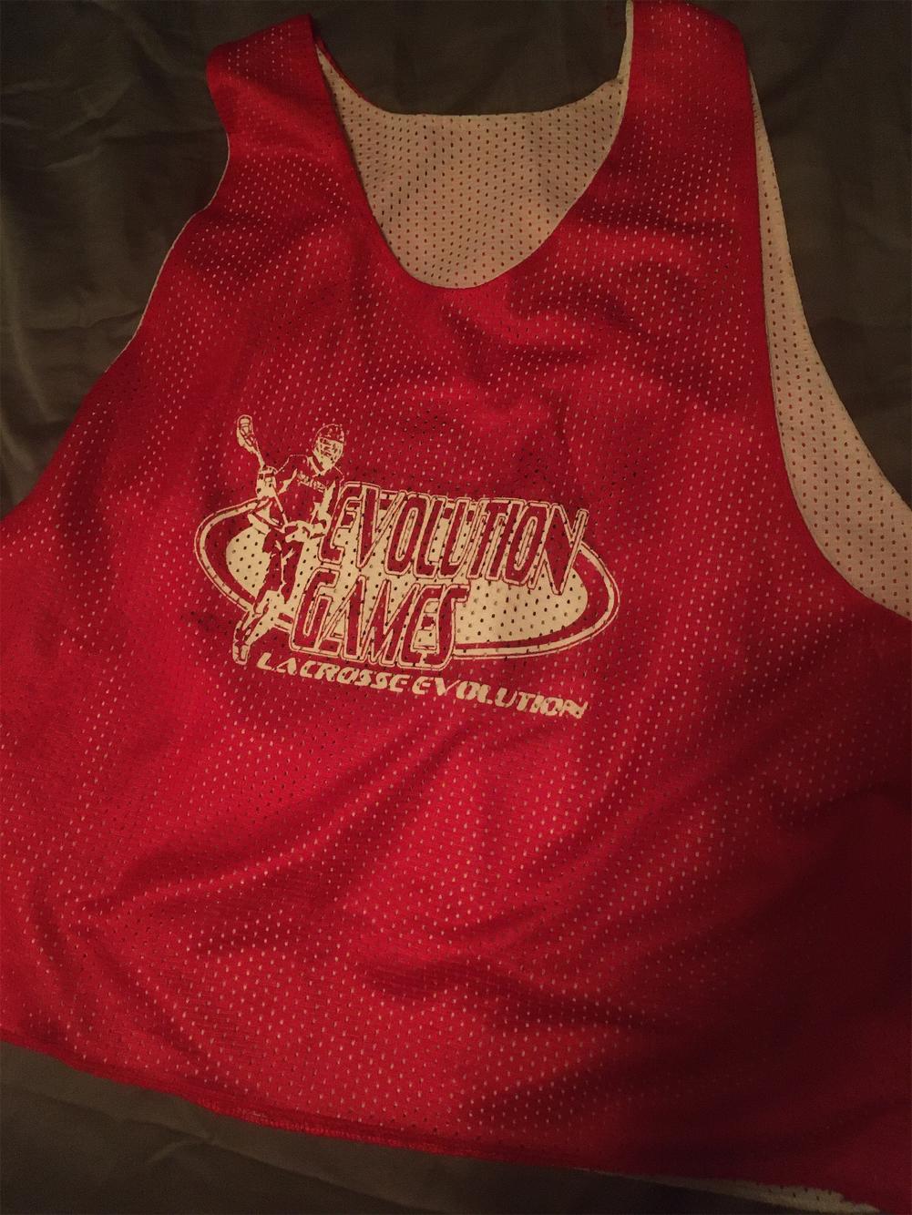 Red/White Reversible Maverik Lacrosse Pinnie 22 SidelineSwap
