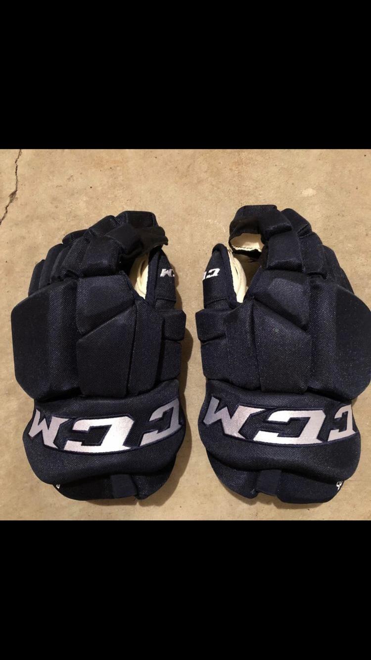 Florida PanthersBlue New CCM 14" Pro Stock Gloves With Shot Blockers