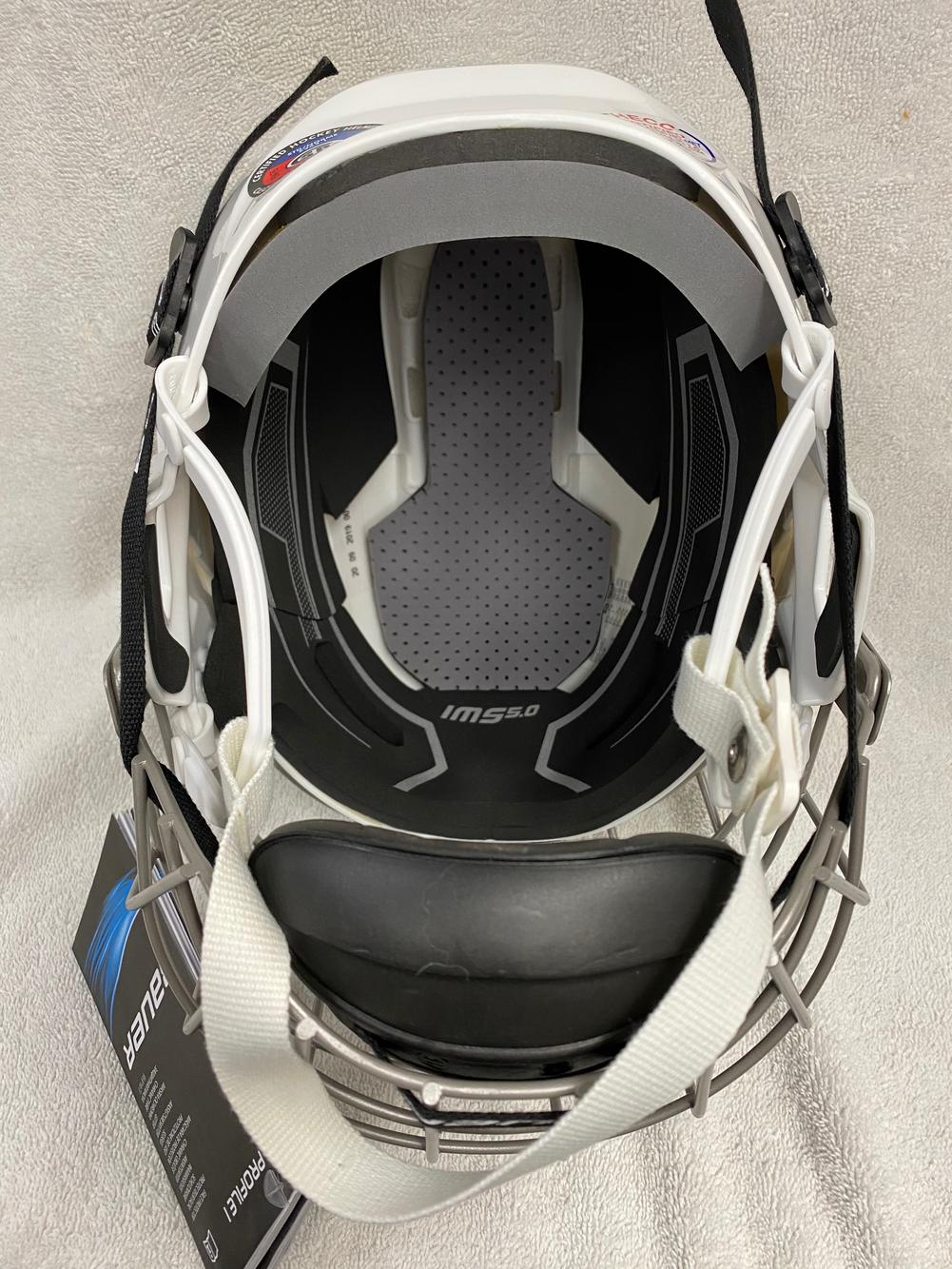 White New Medium Bauer IMS 5.0 Helmet Cage Combo SidelineSwap