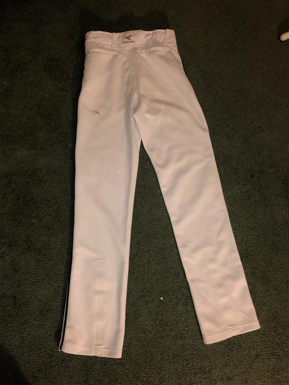 white baseball pants with black stripe