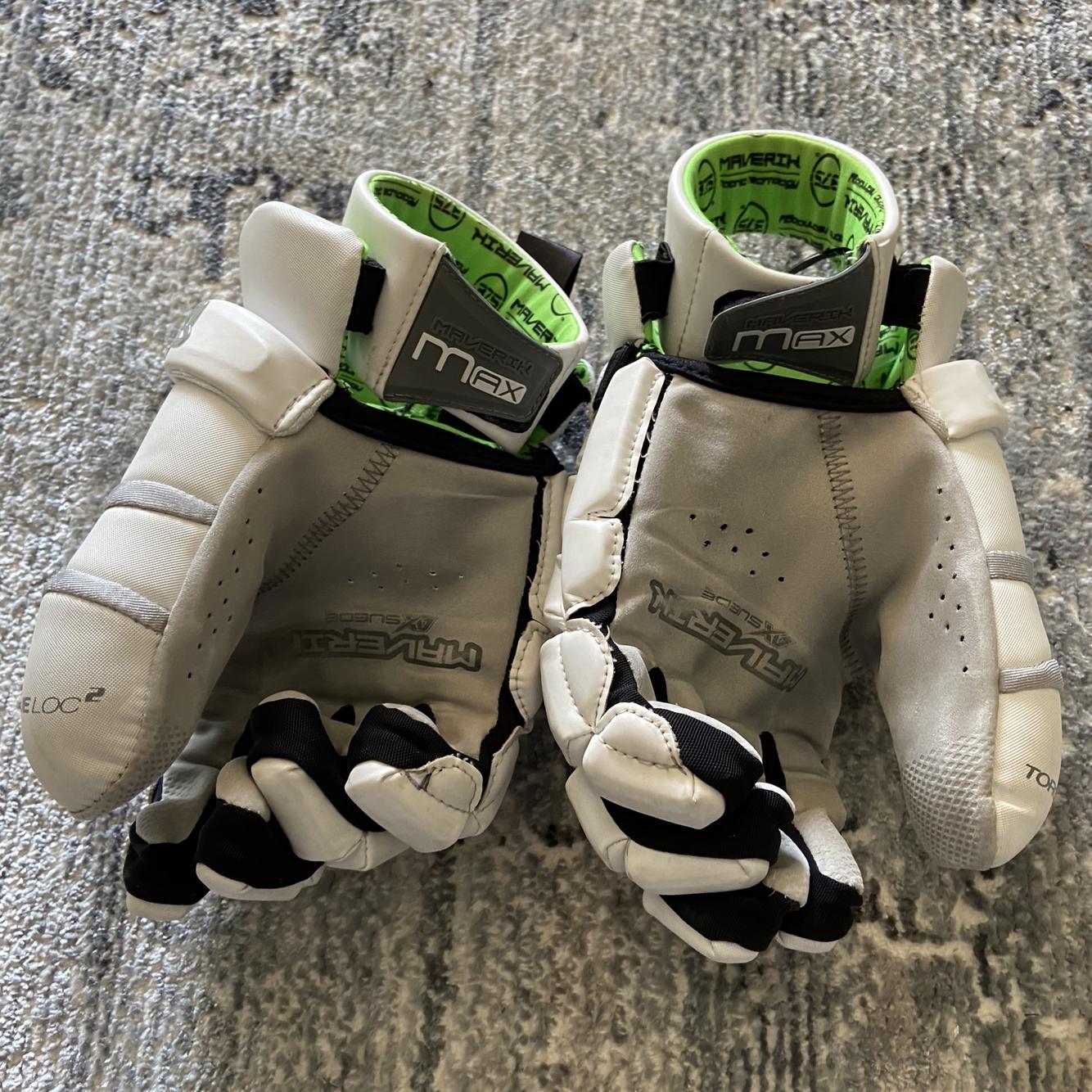 White Used Maverik Max 13" Goalie Gloves SidelineSwap