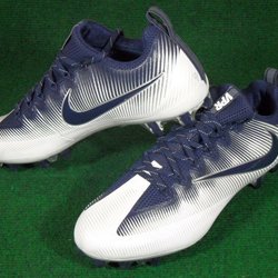 navy blue and white football cleats