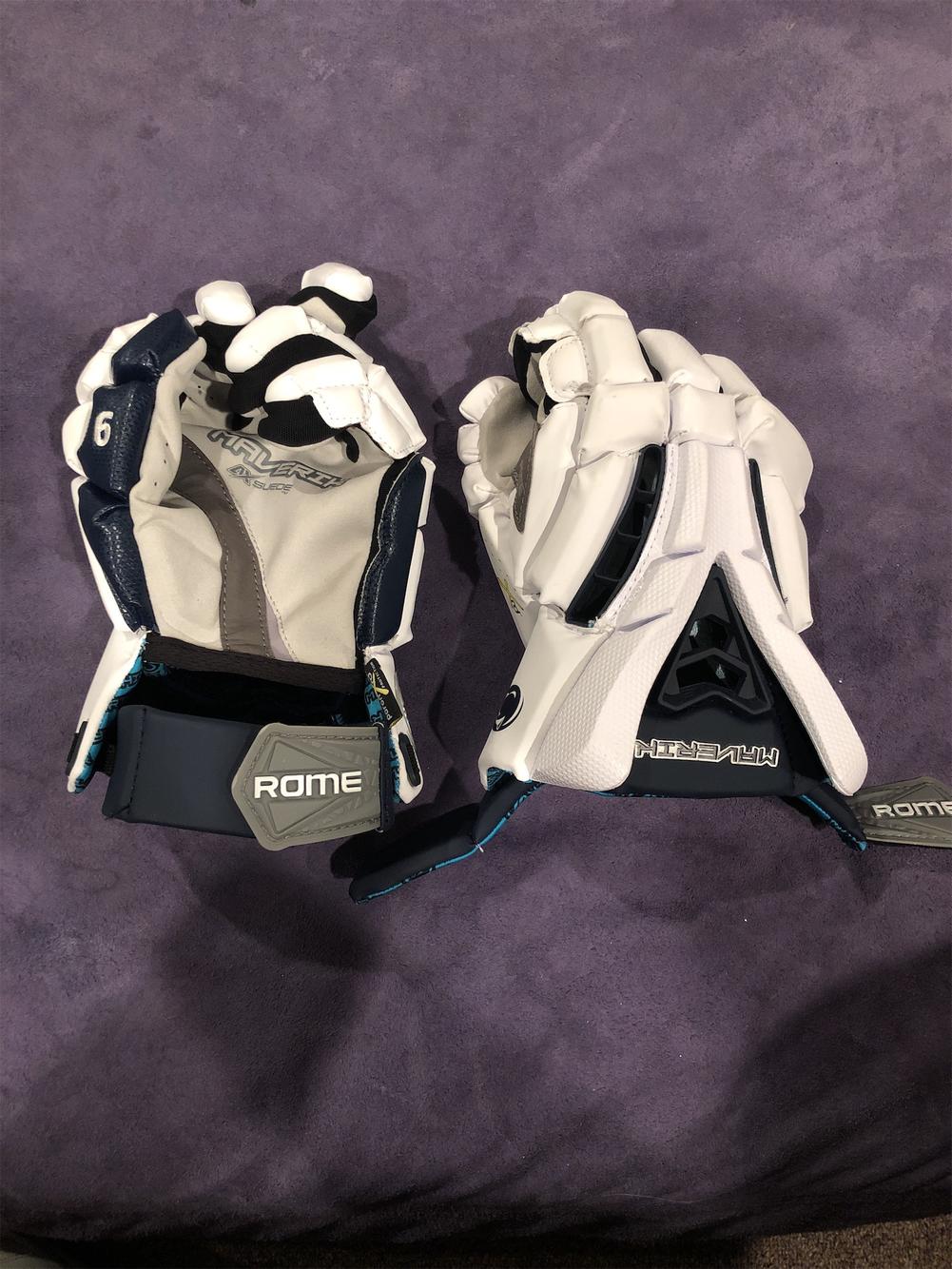 Penn State White New Player Maverik Rome NXT 13" Lacrosse Gloves SidelineSwap
