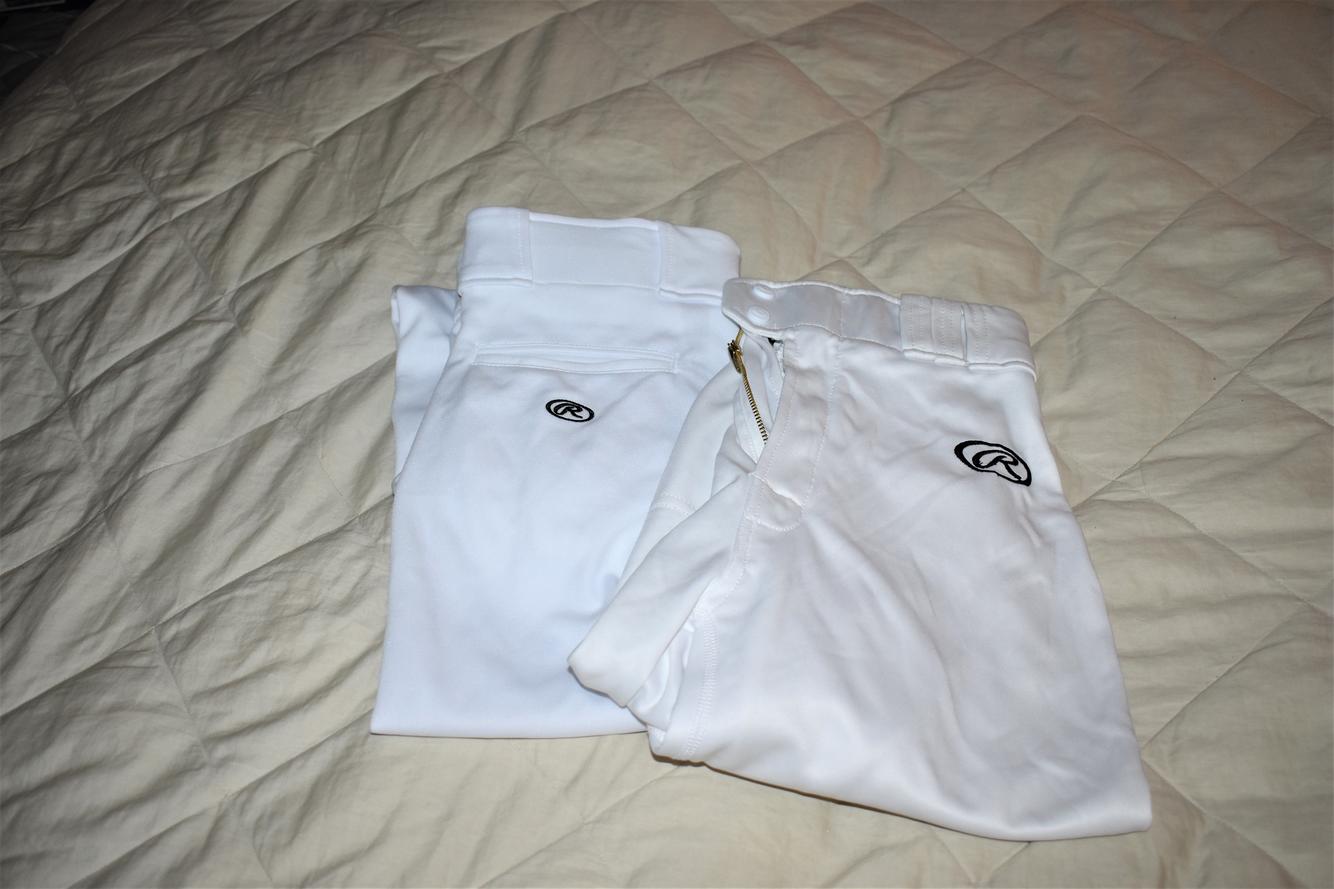 Rawlings Knickers + Baseball Pants, Small/Medium, White 2 Pair