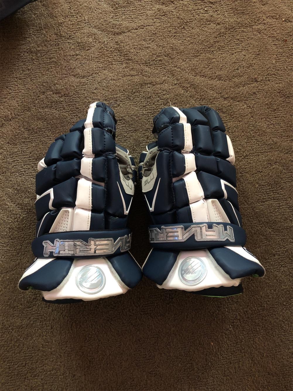 Penn State Issued Blue Used Player Maverik M4 13" Lacrosse Gloves SidelineSwap