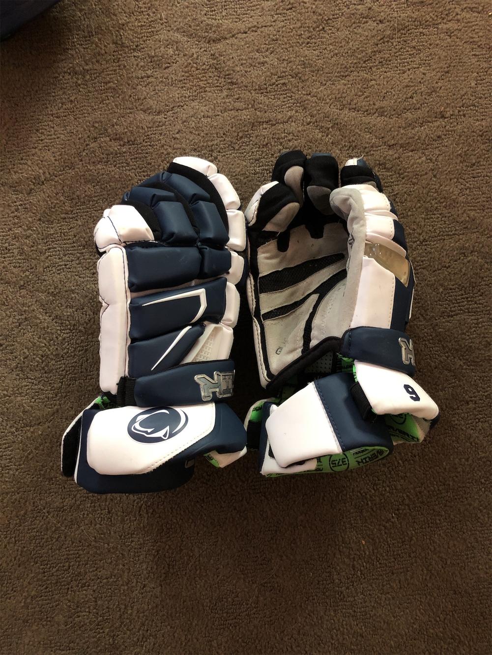 Penn State Issued Blue Used Player Maverik M4 13" Lacrosse Gloves SidelineSwap