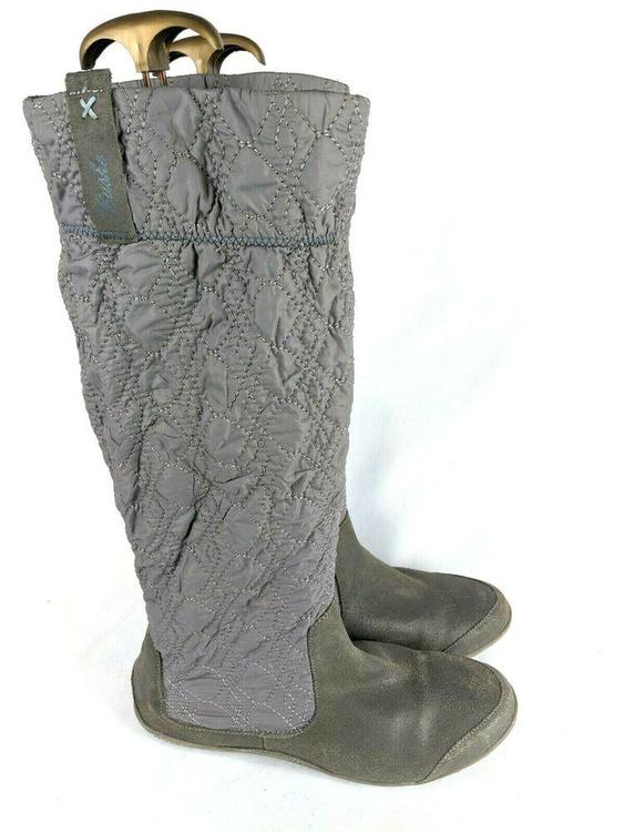 gray moccasin boots