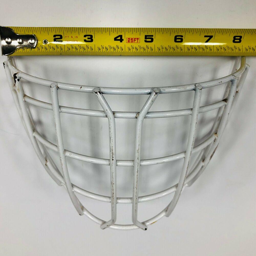 Vintage Hockey Goalie Helmet Mask replacement wire cage white straight goal SidelineSwap
