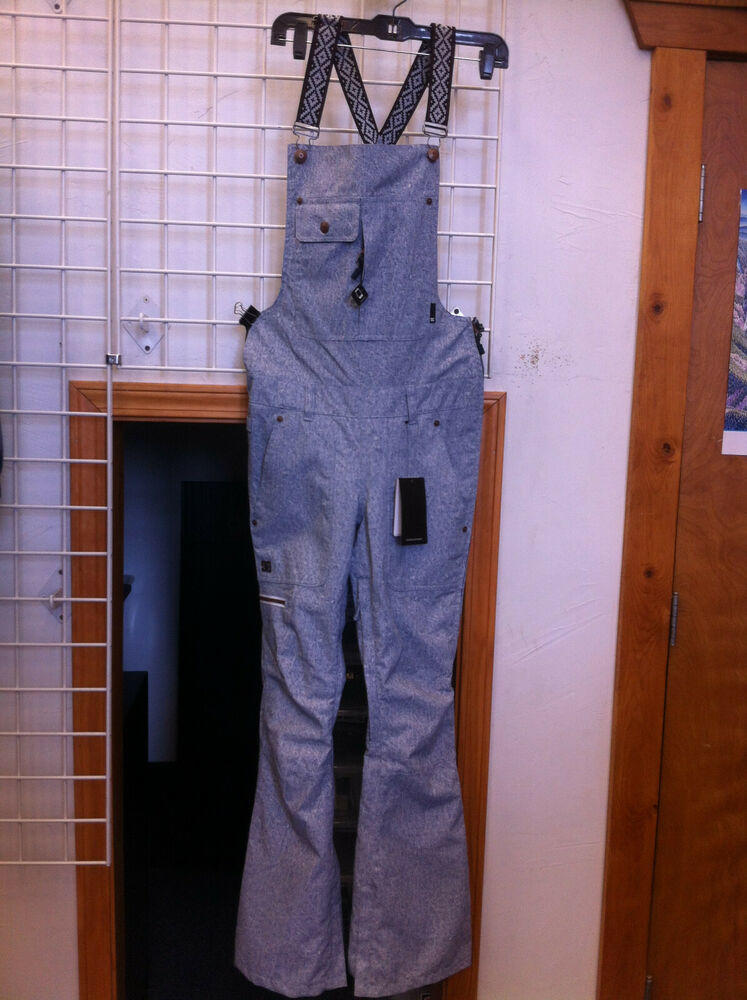 DC Collective Bib Snowboard Pants Womens Sz M White