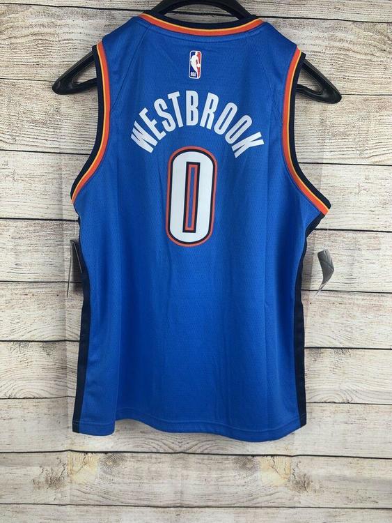 Nike New Oklahoma City Thunder Jersey Westbrook Dri Fit Size Youth Large Msrp 70 Basketball Apparel Jerseys