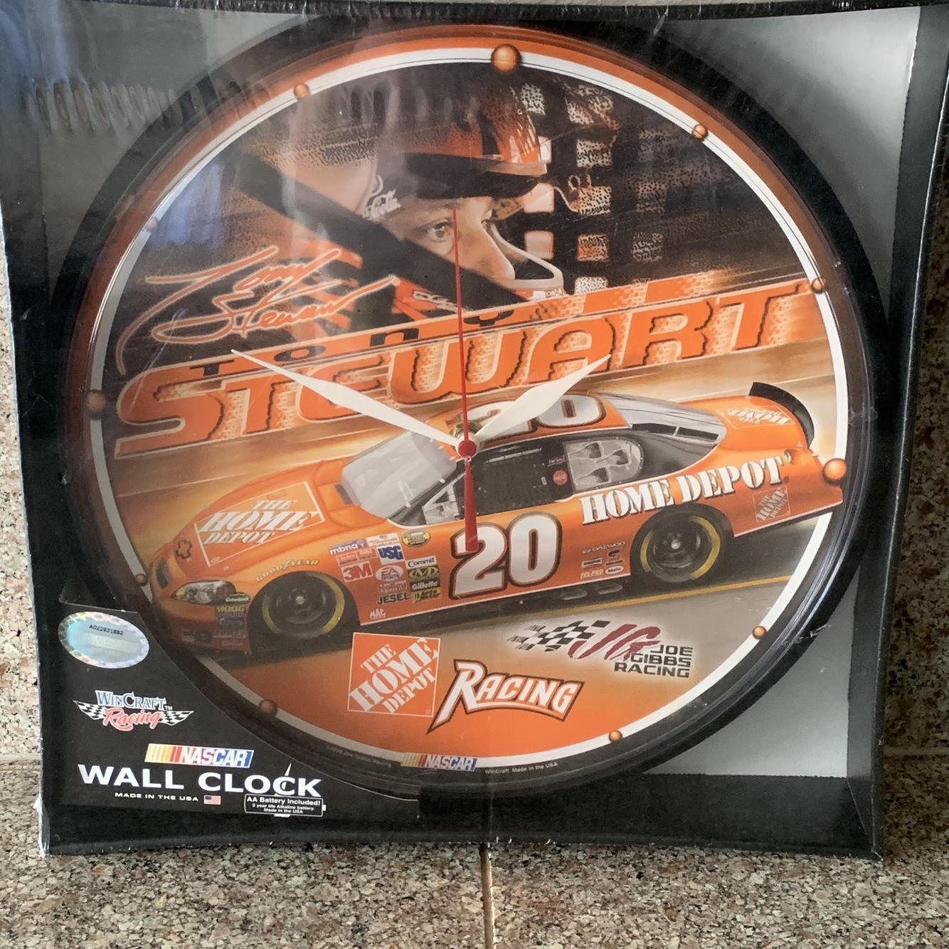 NEW Wincraft Racing Nascar Wall Clock 20 Tony Stewart Home Depot SidelineSwap
