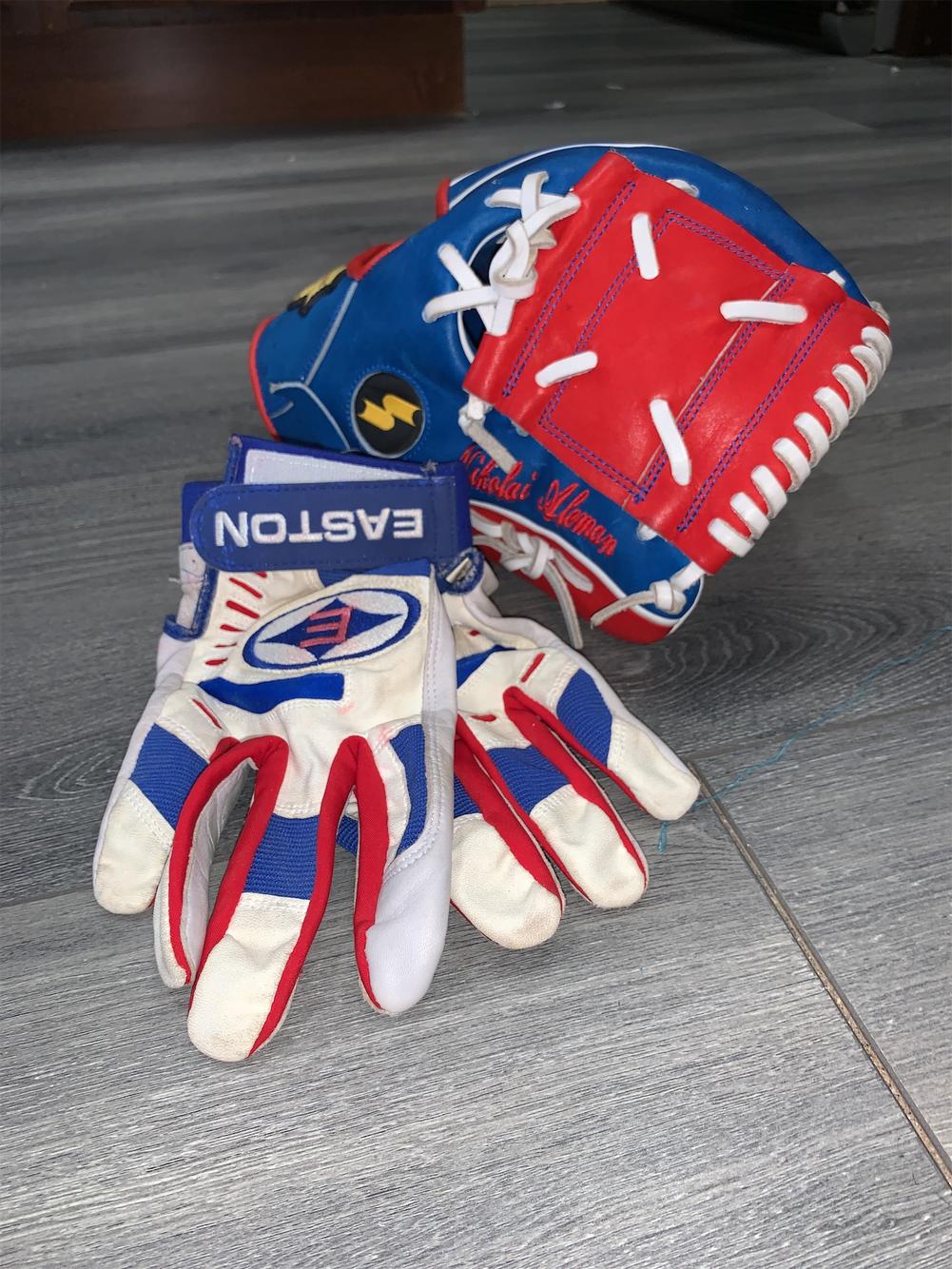 Rarely Used Red,Blue & White SSK Ikigai Infield Glove 11.5” With Easton