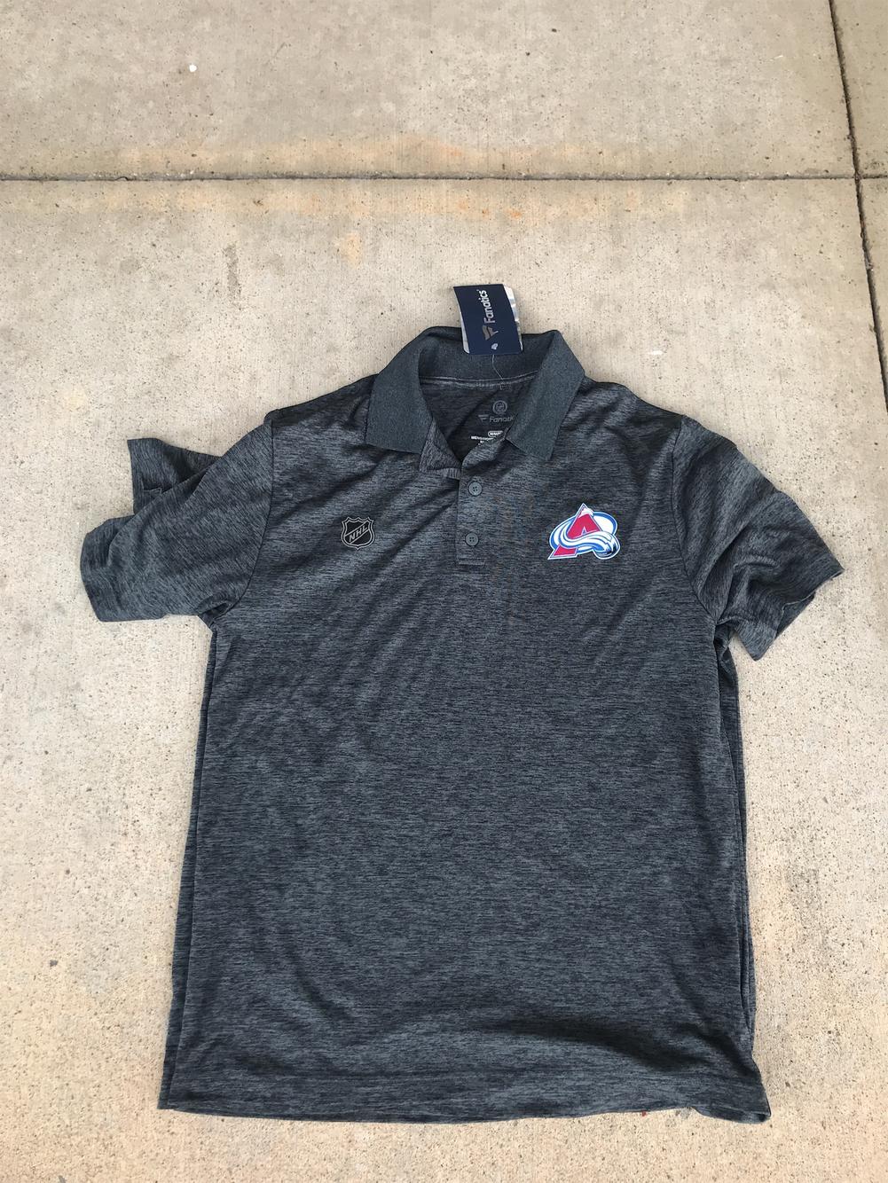 Gray Adult New Fanatics Colorado Avalanche Player Issued Golf Shirt M