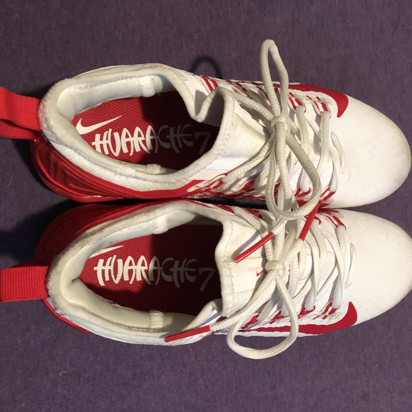 nike red white and blue cleats