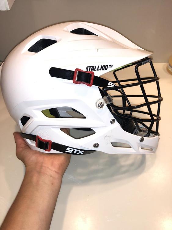 STX White Used Youth Player's Stallion 100 Youth Helmet Lacrosse Helmets