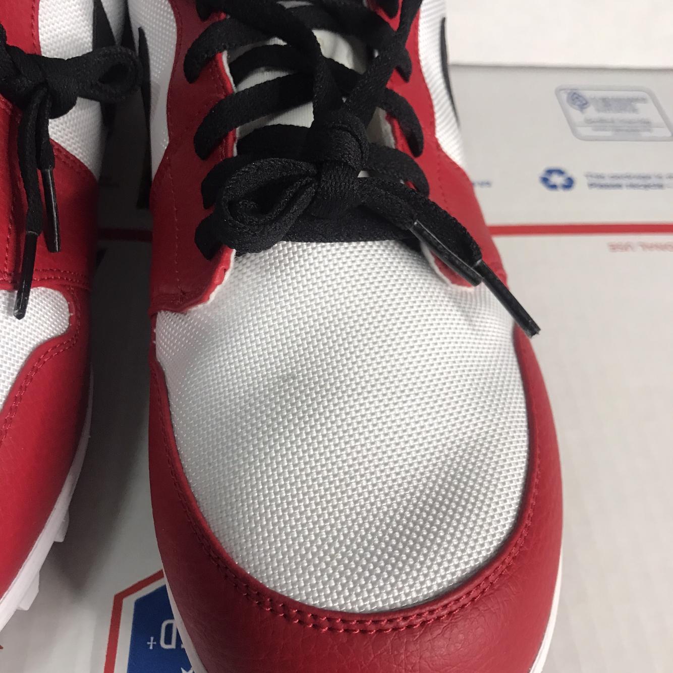 Nike Air Jordan 1 TD Low CHI White Black Red Football Cleats Size 13