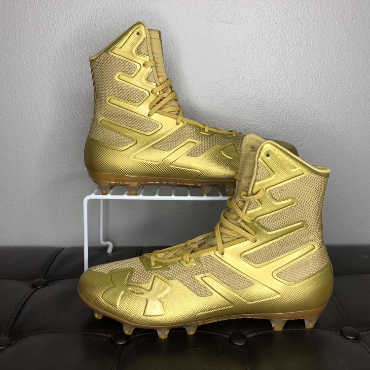 gold under armour football cleats