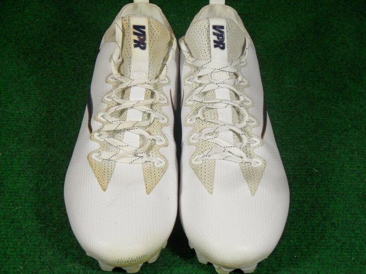 white and gold nike football cleats