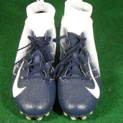 navy blue and white football cleats