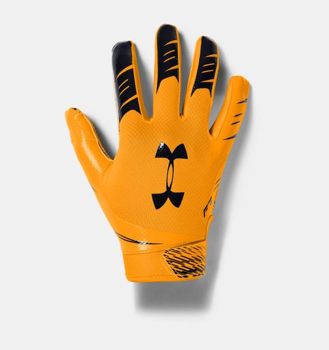 yellow youth football gloves