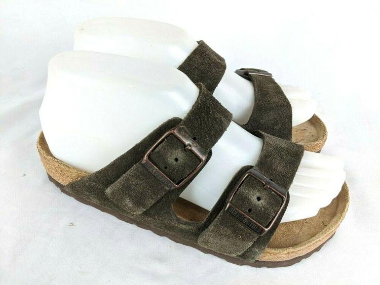 green birkenstock sandals