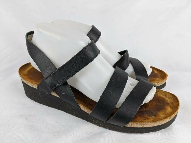 black flat wedge sandals