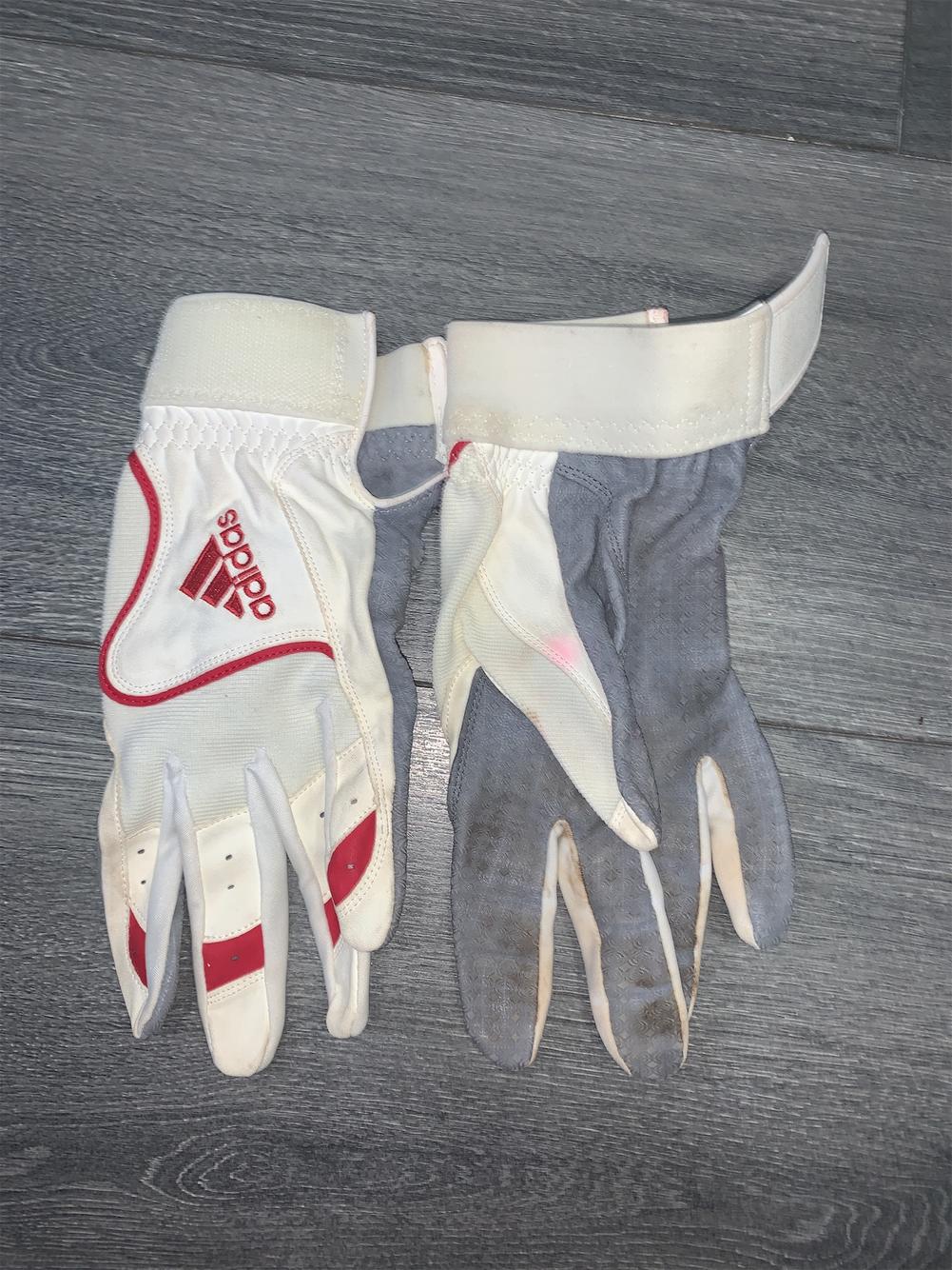 Used Red & White XL Adidas Batting Gloves SidelineSwap